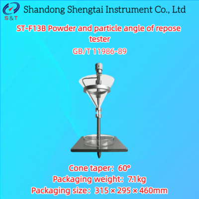 60° Cone Taper Angle of Repose Tester with 10mm Discharge Outlet and Glass Funnel