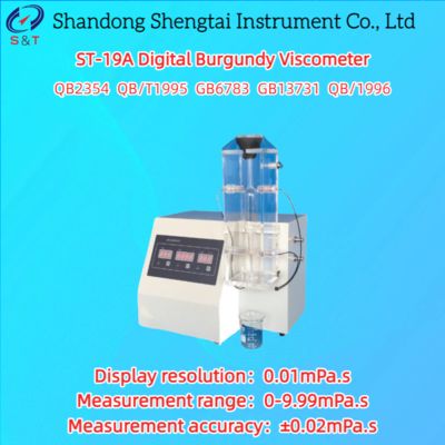 Digital Burgundy Viscometer Range 0-9.99mPa.S Agar Osseocolla Volume 100ml GB6783