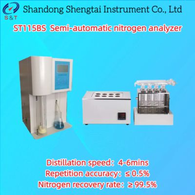 Solid ≤ 6g Semi-Automatic Nitrogen Analyzer Crude Protein 10 Sets Programs ST115BS