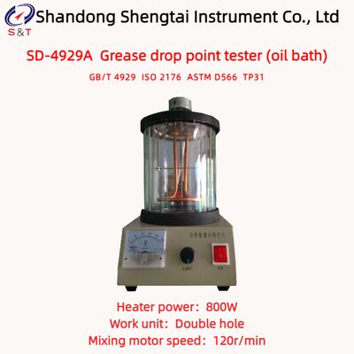 2 Holes Grease Drop Point Tester Heating 800W Oil Bath Speed 120r/Min ASTM D566