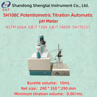 Titration potentiométrique Mètre de pH automatique ASTMD664 10 ml Burette Min Titration 0,001 mL