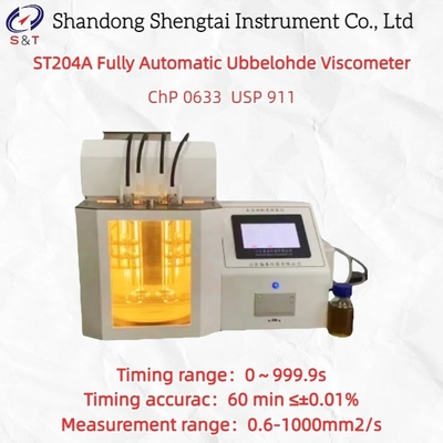 Viscosimètre Ubbelohde cinématique entièrement automatique ST204A, conforme à la pharmacopée américaine USP 911, pharmacopée chinoise 2025, 5-100 ℃