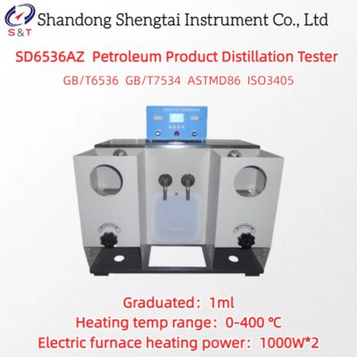 Testeur de distillation fractionnée de carburant à 2 trous, bain froid 5,5L, chauffage 0-400℃ ASTM D86