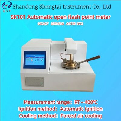 Mètre automatique ouvert de point d'éclair pétrochimique RT ¥ 400°C Refroidissement par air forcé ASTM D92