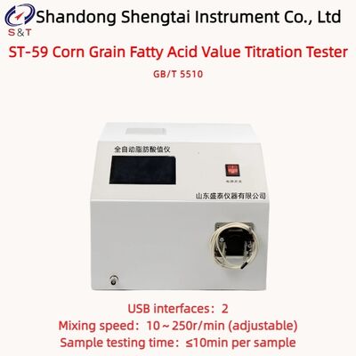 Testeur de titration de la valeur d'acide gras du grain de maïs 0 - 300mg KOH/100g Double port USB GB/T 5510