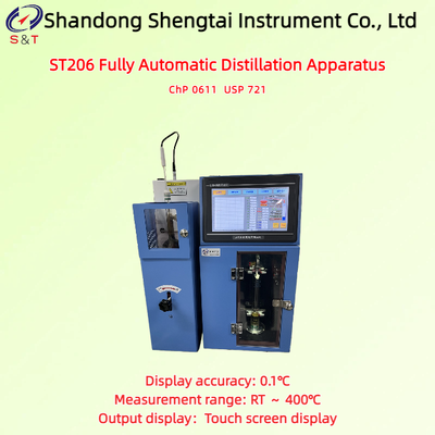 Mesure de l'appareil de distillation entièrement automatique RT ¥ 400°C PT100 Capteur de refroidissement du compresseur USP 721