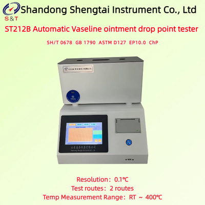 2 Routes Automatic Vaseline Ointment Drop Point Meter RT ~ 400℃ Tube à essai en verre ASTM D127