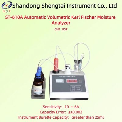 Analyseur d'humidité Karl Fischer volumétrique automatique Test 30ppm ～ 100% Sensibilité 10 ～ 6A ChP 2025