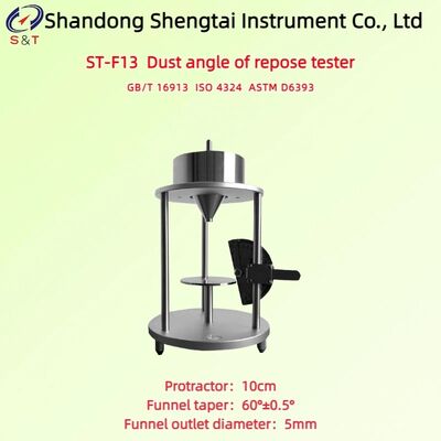 Entonnoir de testeur d'angle de repos de poussière, conique 60° ± 0,5°, acier inoxydable 304, ASTM D6393